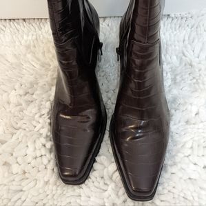 H&M Square Toed Crock Ankle Boots 9.5
